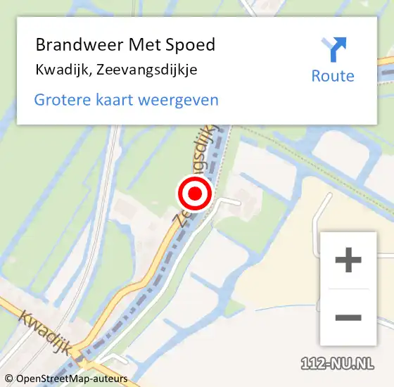 Locatie op kaart van de 112 melding: Brandweer Met Spoed Naar Kwadijk, Zeevangsdijkje op 5 juli 2015 14:04