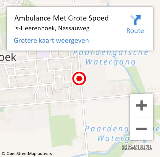 Locatie op kaart van de 112 melding: Ambulance Met Grote Spoed Naar 's-Heerenhoek, Nassauweg op 13 november 2013 09:14