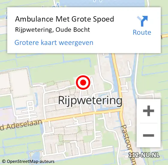 Locatie op kaart van de 112 melding: Ambulance Met Grote Spoed Naar Rijpwetering, Oude Bocht op 5 juli 2015 14:52