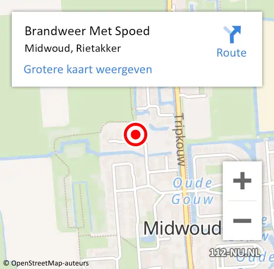 Locatie op kaart van de 112 melding: Brandweer Met Spoed Naar Midwoud, Rietakker op 5 juli 2015 15:21