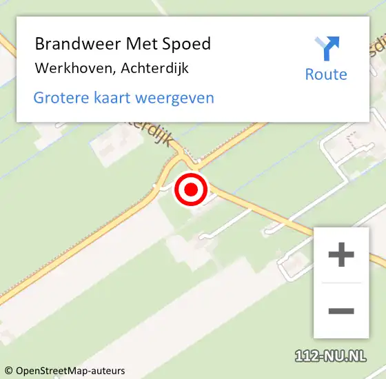 Locatie op kaart van de 112 melding: Brandweer Met Spoed Naar Werkhoven, Achterdijk op 5 juli 2015 15:33