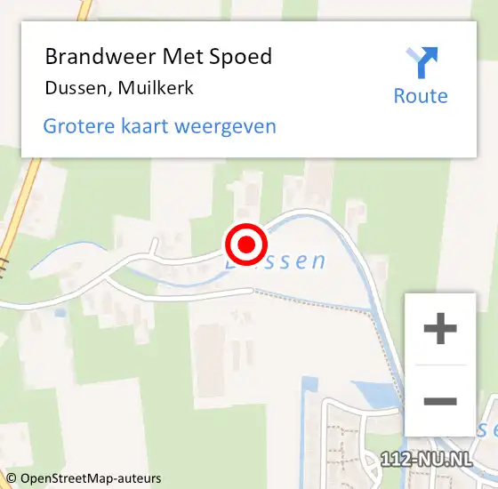 Locatie op kaart van de 112 melding: Brandweer Met Spoed Naar Dussen, Muilkerk op 5 juli 2015 15:52