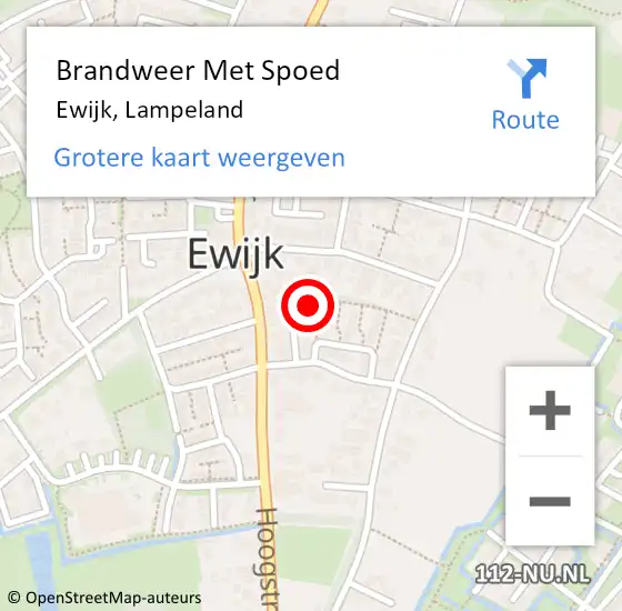 Locatie op kaart van de 112 melding: Brandweer Met Spoed Naar Ewijk, Lampeland op 5 juli 2015 16:31