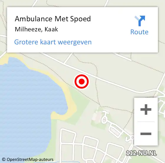 Locatie op kaart van de 112 melding: Ambulance Met Spoed Naar Milheeze, Kaak op 5 juli 2015 16:33