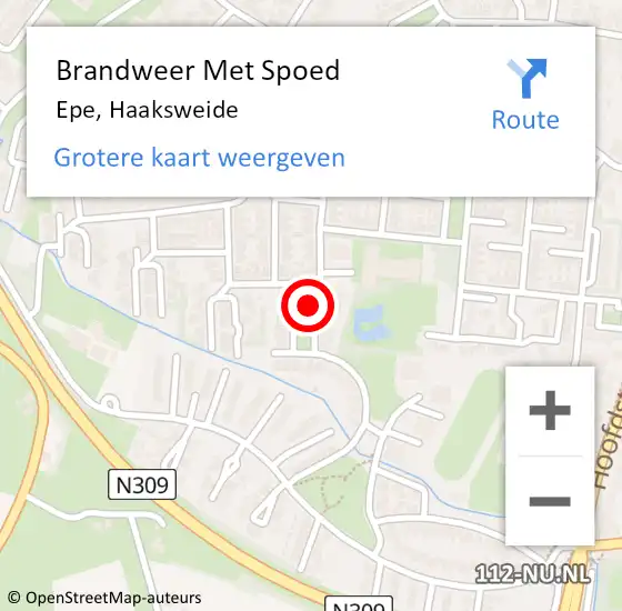 Locatie op kaart van de 112 melding: Brandweer Met Spoed Naar Epe, Haaksweide op 5 juli 2015 17:14