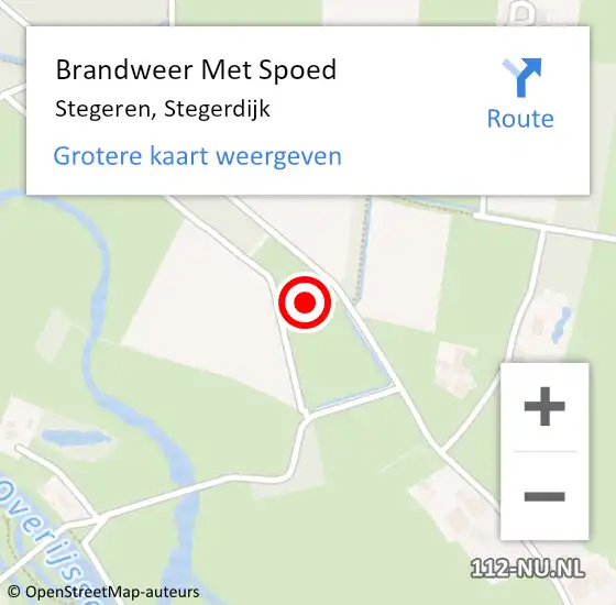 Locatie op kaart van de 112 melding: Brandweer Met Spoed Naar Stegeren, Stegerdijk op 5 juli 2015 17:25