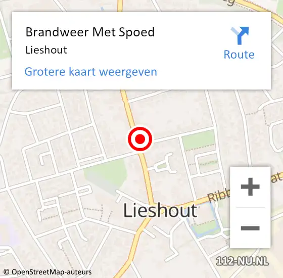 Locatie op kaart van de 112 melding: Brandweer Met Spoed Naar Lieshout op 5 juli 2015 17:36