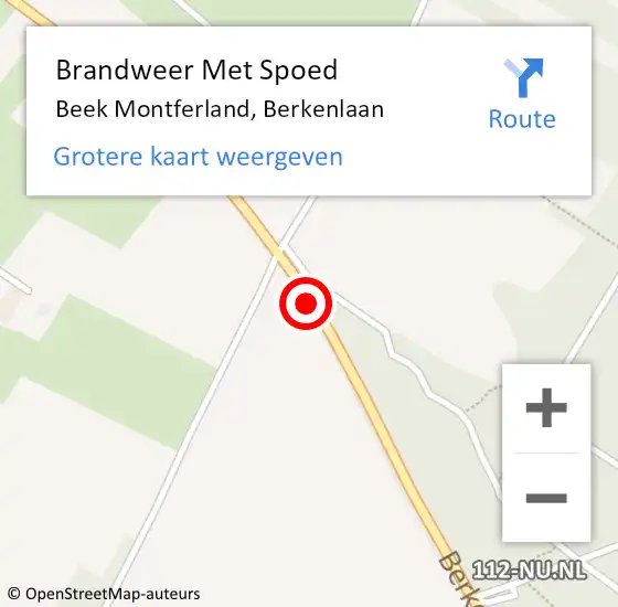 Locatie op kaart van de 112 melding: Brandweer Met Spoed Naar Beek Montferland, Berkenlaan op 5 juli 2015 18:22