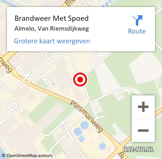 Locatie op kaart van de 112 melding: Brandweer Met Spoed Naar Almelo, Van Riemsdijkweg op 5 juli 2015 18:33