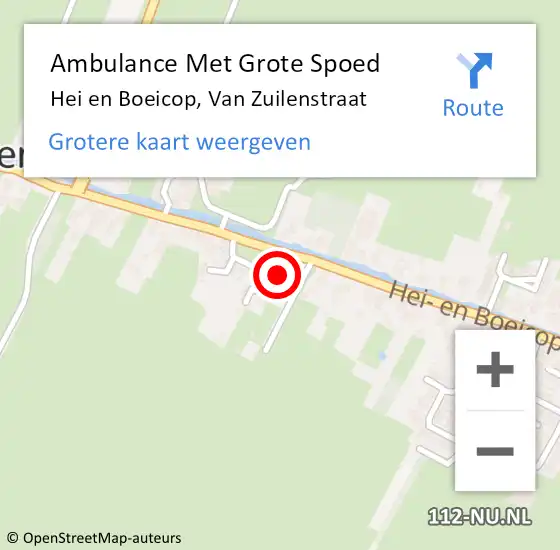 Locatie op kaart van de 112 melding: Ambulance Met Grote Spoed Naar Hei en Boeicop, Van Zuilenstraat op 5 juli 2015 21:40