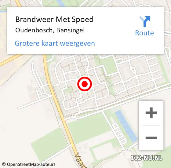 Locatie op kaart van de 112 melding: Brandweer Met Spoed Naar Oudenbosch, Bansingel op 5 juli 2015 21:49