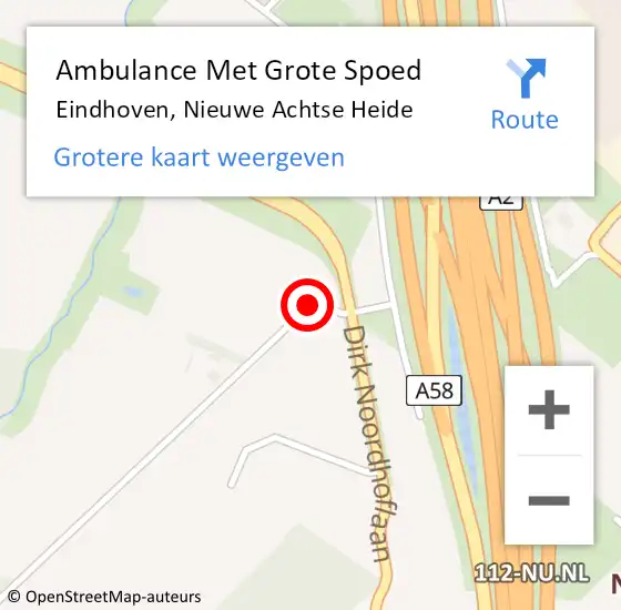Locatie op kaart van de 112 melding: Ambulance Met Grote Spoed Naar Eindhoven, Ekkersrijt op 6 juli 2015 13:07
