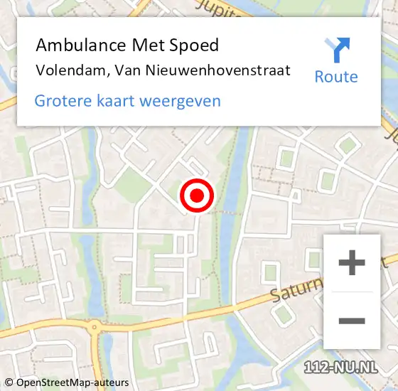 Locatie op kaart van de 112 melding: Ambulance Met Spoed Naar Volendam, Van Nieuwenhovenstraat op 6 juli 2015 16:23