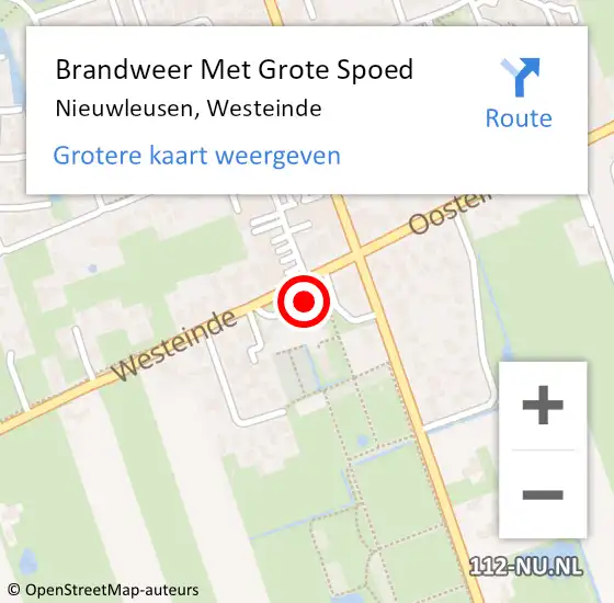 Locatie op kaart van de 112 melding: Brandweer Met Grote Spoed Naar Nieuwleusen, Westeinde op 6 juli 2015 17:35