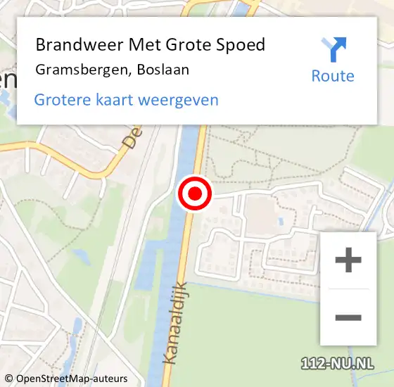 Locatie op kaart van de 112 melding: Brandweer Met Grote Spoed Naar Gramsbergen, Boslaan op 6 juli 2015 19:16