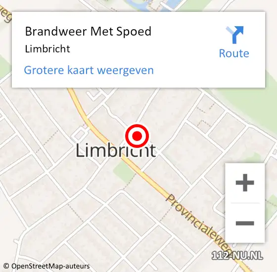 Locatie op kaart van de 112 melding: Brandweer Met Spoed Naar Limbricht op 6 juli 2015 19:30