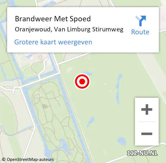 Locatie op kaart van de 112 melding: Brandweer Met Spoed Naar Oranjewoud, Van Limburg Stirumweg op 6 juli 2015 20:14