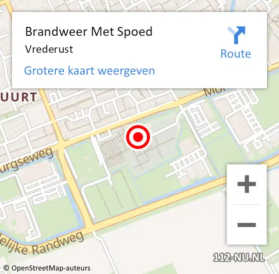 Locatie op kaart van de 112 melding: Brandweer Met Spoed Naar Vrederust op 6 juli 2015 21:20