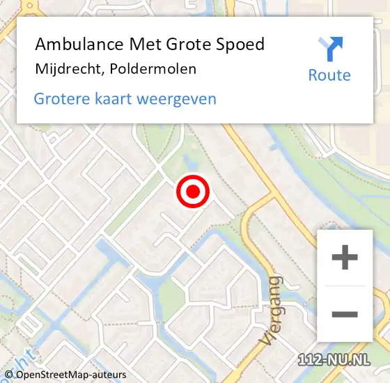 Locatie op kaart van de 112 melding: Ambulance Met Grote Spoed Naar Mijdrecht, Poldermolen op 6 juli 2015 23:33