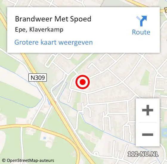 Locatie op kaart van de 112 melding: Brandweer Met Spoed Naar Epe, Klaverkamp op 6 juli 2015 23:44