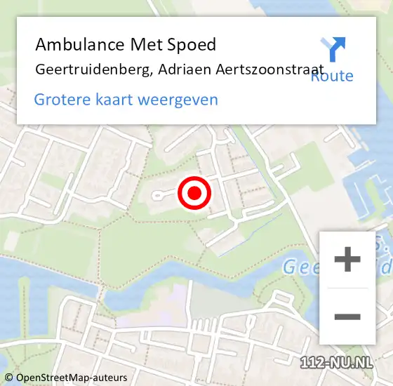 Locatie op kaart van de 112 melding: Ambulance Met Spoed Naar Geertruidenberg, Adriaen Aertszoonstraat op 7 juli 2015 05:55