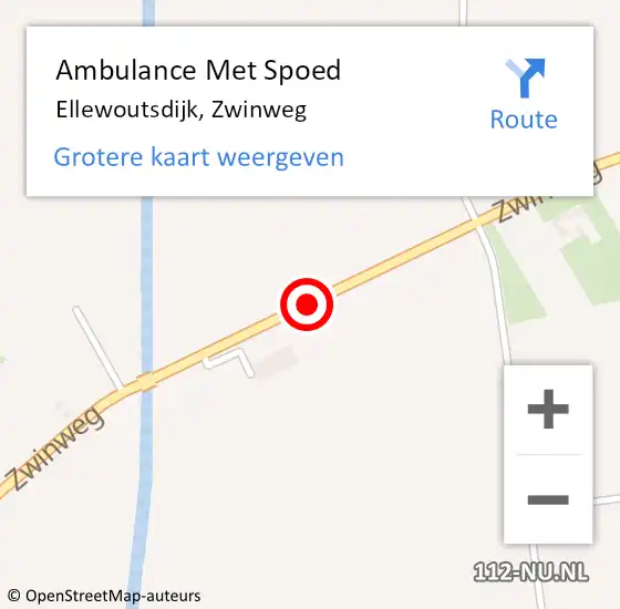Locatie op kaart van de 112 melding: Ambulance Met Spoed Naar Ellewoutsdijk, Zwinweg op 7 juli 2015 09:39