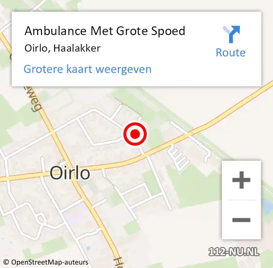 Locatie op kaart van de 112 melding: Ambulance Met Grote Spoed Naar Oirlo, Haalakker op 7 juli 2015 10:36