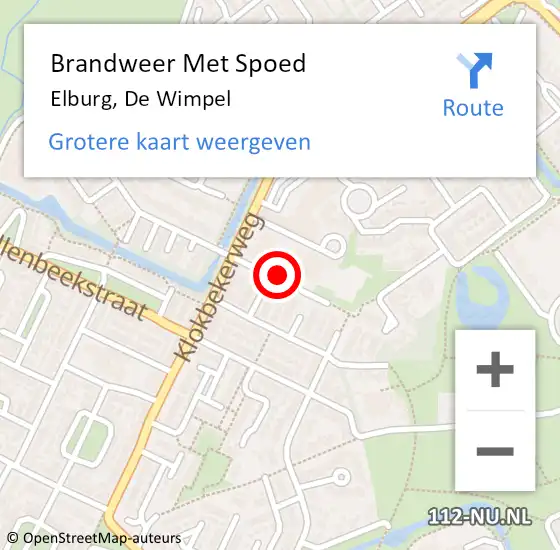 Locatie op kaart van de 112 melding: Brandweer Met Spoed Naar Elburg, De Wimpel op 7 juli 2015 11:01