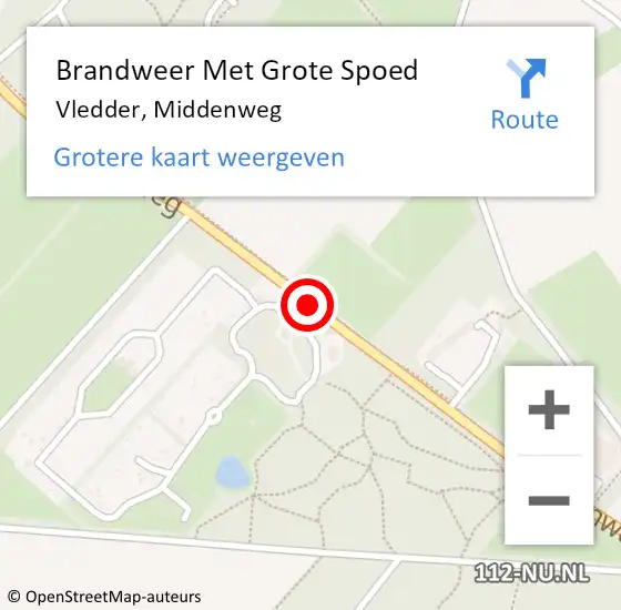 Locatie op kaart van de 112 melding: Brandweer Met Grote Spoed Naar Vledder, Middenweg op 7 juli 2015 11:17