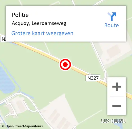 Locatie op kaart van de 112 melding: Politie Acquoy, Leerdamseweg op 7 juli 2015 11:39