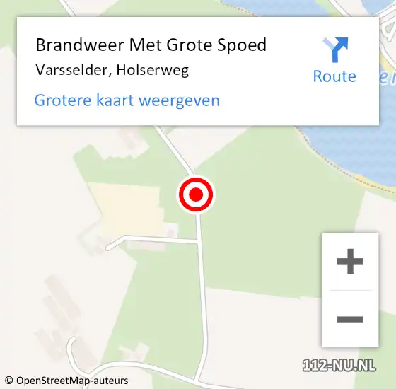 Locatie op kaart van de 112 melding: Brandweer Met Grote Spoed Naar Varsselder, Holserweg op 7 juli 2015 12:00