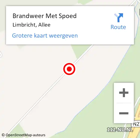 Locatie op kaart van de 112 melding: Brandweer Met Spoed Naar Limbricht, Allee op 7 juli 2015 12:24