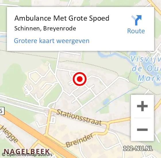 Locatie op kaart van de 112 melding: Ambulance Met Grote Spoed Naar Schinnen, Breyenrode op 7 juli 2015 12:47