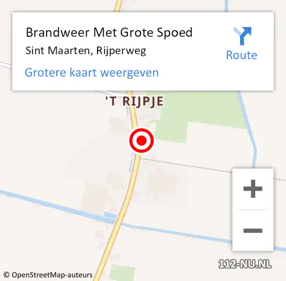 Locatie op kaart van de 112 melding: Brandweer Met Grote Spoed Naar Sint Maarten, Rijperweg op 7 juli 2015 14:41