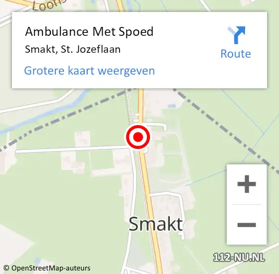 Locatie op kaart van de 112 melding: Ambulance Met Spoed Naar Smakt, St. Jozeflaan op 7 juli 2015 15:07