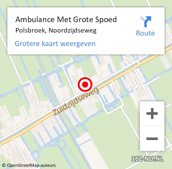 Locatie op kaart van de 112 melding: Ambulance Met Grote Spoed Naar Polsbroek, Noordzijdseweg op 7 juli 2015 15:45