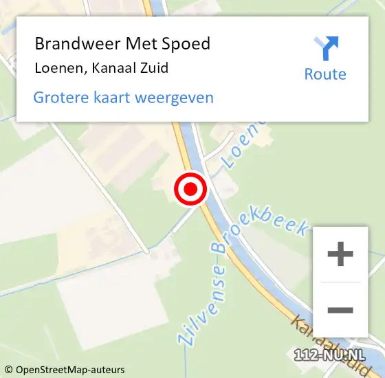 Locatie op kaart van de 112 melding: Brandweer Met Spoed Naar Loenen, Kanaal Zuid op 7 juli 2015 18:06