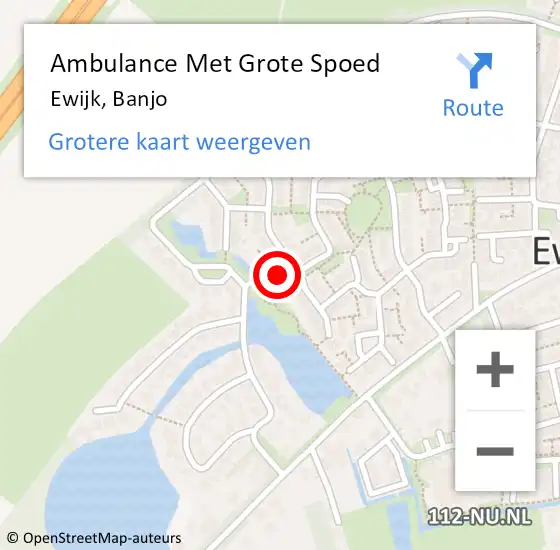 Locatie op kaart van de 112 melding: Ambulance Met Grote Spoed Naar Ewijk, Banjo op 7 juli 2015 18:06