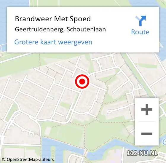 Locatie op kaart van de 112 melding: Brandweer Met Spoed Naar Geertruidenberg, Schoutenlaan op 7 juli 2015 18:56