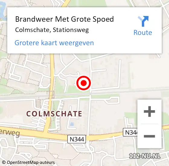 Locatie op kaart van de 112 melding: Brandweer Met Grote Spoed Naar Colmschate, Stationsweg op 7 juli 2015 19:34