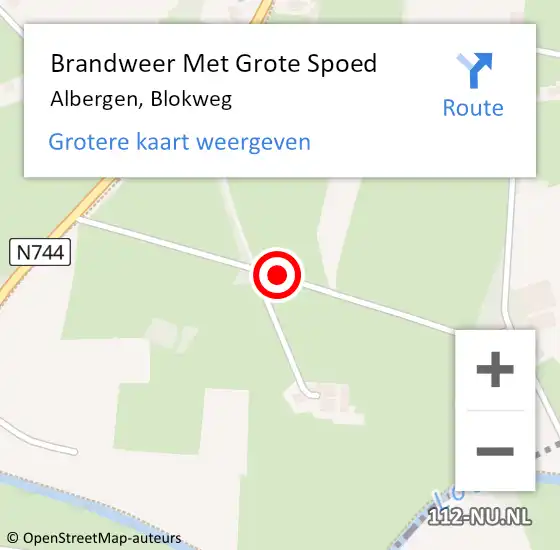 Locatie op kaart van de 112 melding: Brandweer Met Grote Spoed Naar Albergen, Blokweg op 7 juli 2015 21:23