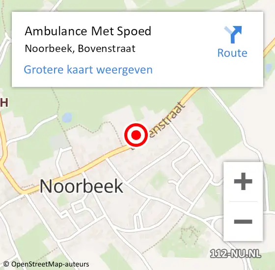 Locatie op kaart van de 112 melding: Ambulance Met Spoed Naar Noorbeek, Bovenstraat op 13 november 2013 13:44