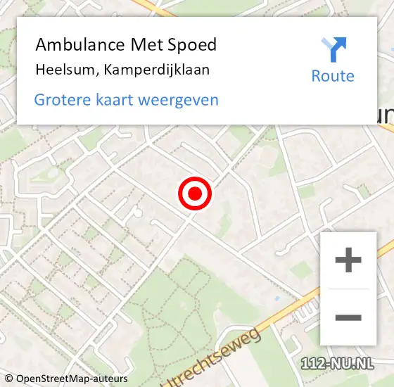 Locatie op kaart van de 112 melding: Ambulance Met Spoed Naar Heelsum, Kamperdijklaan op 7 juli 2015 23:19