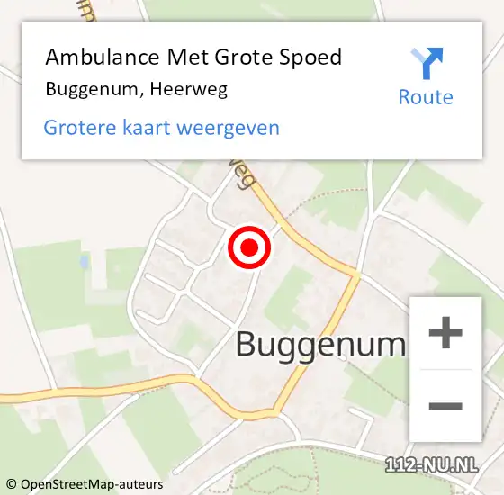 Locatie op kaart van de 112 melding: Ambulance Met Grote Spoed Naar Buggenum, Heerweg op 12 september 2013 17:24