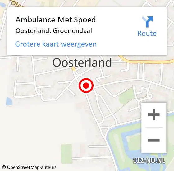 Locatie op kaart van de 112 melding: Ambulance Met Spoed Naar Oosterland, Groenendaal op 8 juli 2015 09:32