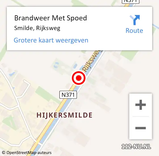 Locatie op kaart van de 112 melding: Brandweer Met Spoed Naar Smilde, Rijksweg op 8 juli 2015 12:44