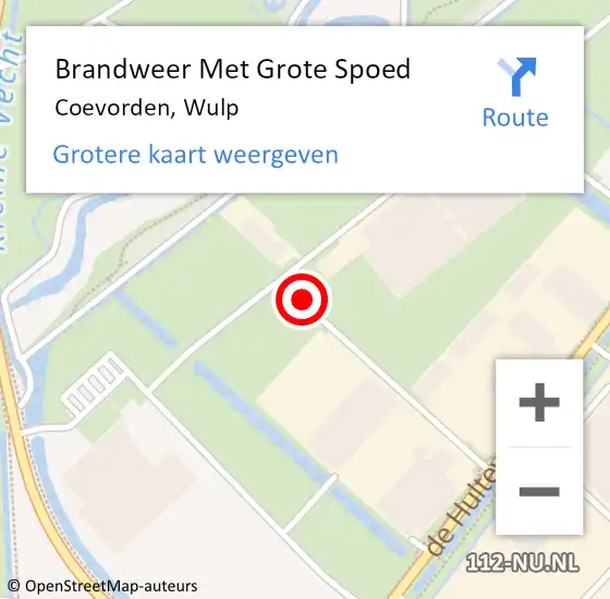 Locatie op kaart van de 112 melding: Brandweer Met Grote Spoed Naar Coevorden, Wulp op 8 juli 2015 13:15