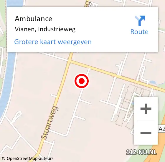 Locatie op kaart van de 112 melding: Ambulance Vianen, Industrieweg op 8 juli 2015 13:59