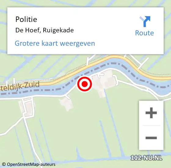 Locatie op kaart van de 112 melding: Politie De Hoef, Ruigekade op 13 november 2013 14:41