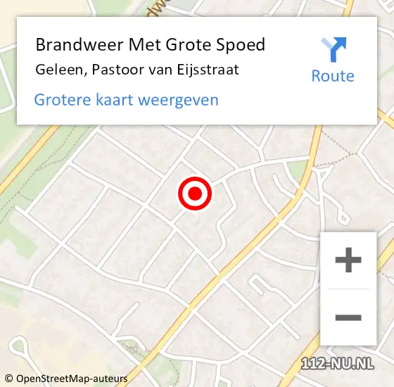 Locatie op kaart van de 112 melding: Brandweer Met Grote Spoed Naar Geleen, Pastoor van Eijsstraat op 8 juli 2015 15:23
